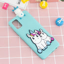 For Samsung Galaxy A73 5G Shockproof 3D Lying Cartoon TPU Phone Case(Couple Unicorn)