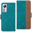 For Xiaomi 12 Stitching Side-Magnetic RFID Leather Phone Case(Dark Green)