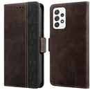 For Samsung Galaxy A73 5G Stitching Side-Magnetic RFID Leather Phone Case(Coffee)