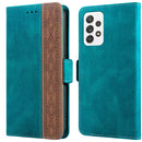 For Samsung Galaxy A73 5G Stitching Side-Magnetic RFID Leather Phone Case(Dark Green)