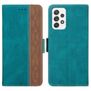 For Samsung Galaxy A73 5G Stitching Side-Magnetic RFID Leather Phone Case(Dark Green)