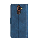 For Nokia 7 Plus Skin Feel Crocodile Texture Magnetic Clasp PU Leather Phone Case(Blue)