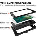 For iPad Mini 5 / 4 Contrast Color Silicone + PC Combination Case with Holder(Black)