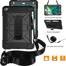 For iPad Mini 5 / 4 Contrast Color Silicone + PC Combination Case with Holder(Black)
