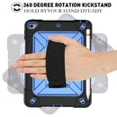 For iPad Mini 5 / 4 Contrast Color Silicone + PC Combination Case with Holder(Black + Blue)