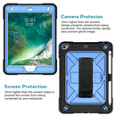 For iPad Mini 5 / 4 Contrast Color Silicone + PC Combination Case with Holder(Black + Blue)