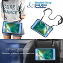 For iPad Mini 5 / 4 Contrast Color Silicone + PC Combination Case with Holder(Black + Blue)