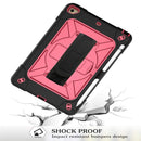 For iPad Mini 5 / 4 Contrast Color Silicone + PC Combination Case with Holder(Black + Rose Red)