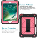 For iPad Mini 5 / 4 Contrast Color Silicone + PC Combination Case with Holder(Black + Rose Red)