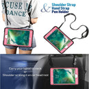 For iPad Mini 5 / 4 Contrast Color Silicone + PC Combination Case with Holder(Black + Rose Red)