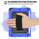 For iPad Mini 5 / 4 Contrast Color Silicone + PC Combination Case with Holder(Dark Blue + Black)