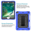 For iPad Mini 5 / 4 Contrast Color Silicone + PC Combination Case with Holder(Dark Blue + Black)