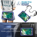 For iPad Mini 5 / 4 Contrast Color Silicone + PC Combination Case with Holder(Dark Blue + Black)