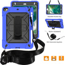 For iPad Mini 5 / 4 Contrast Color Silicone + PC Combination Case with Holder(Dark Blue + Black)