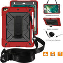 For iPad Mini 5 / 4 Contrast Color Silicone + PC Combination Case with Holder(Red + Black)