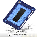 For iPad Mini 5 / 4 Contrast Color Silicone + PC Combination Case with Holder(Navy Blue + Blue)