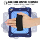 For iPad Mini 5 / 4 Contrast Color Silicone + PC Combination Case with Holder(Navy Blue + Blue)