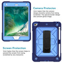 For iPad Mini 5 / 4 Contrast Color Silicone + PC Combination Case with Holder(Navy Blue + Blue)