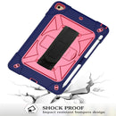 For iPad Mini 5 / 4 Contrast Color Silicone + PC Combination Case with Holder(Navy Blue + Rose Red)