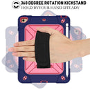 For iPad Mini 5 / 4 Contrast Color Silicone + PC Combination Case with Holder(Navy Blue + Rose Red)