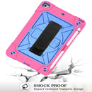 For iPad Mini 5 / 4 Contrast Color Silicone + PC Combination Case with Holder(Rose Red + Blue)