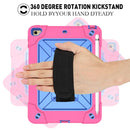 For iPad Mini 5 / 4 Contrast Color Silicone + PC Combination Case with Holder(Rose Red + Blue)