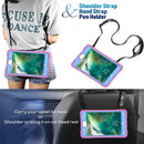 For iPad Mini 5 / 4 Contrast Color Silicone + PC Combination Case with Holder(Rose Red + Blue)