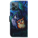 For OPPO Realme C31 Coloured Drawing Leather Phone Case(Oil Painting Owl)