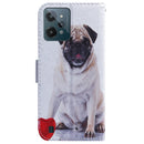 For OPPO Realme C31 Coloured Drawing Leather Phone Case(Pug)