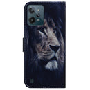 For OPPO Realme C31 Coloured Drawing Leather Phone Case(Lion)