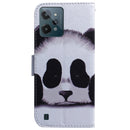 For OPPO Realme C31 Coloured Drawing Leather Phone Case(Panda)