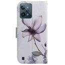 For OPPO Realme C31 Coloured Drawing Leather Phone Case(Magnolia Flower)