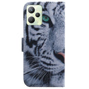 For OPPO Realme C35 Coloured Drawing Leather Phone Case(Tiger)
