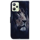 For OPPO Realme C35 Coloured Drawing Leather Phone Case(Lion)