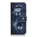 For OPPO Realme C35 Coloured Drawing Leather Phone Case(Wolf and Dog)