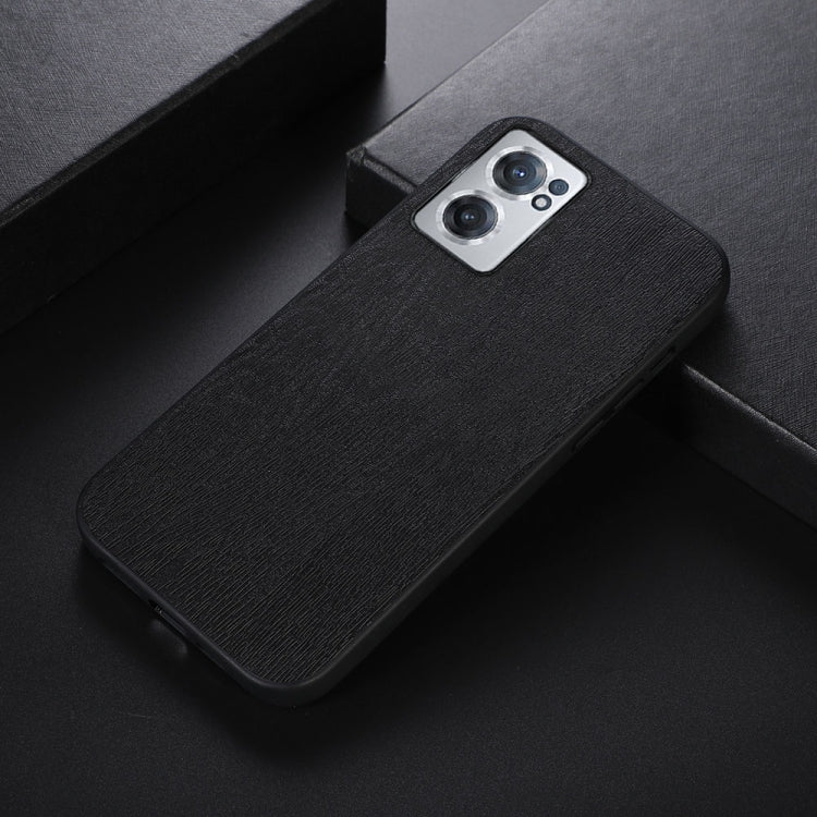 For OnePlus Nord CE 2 5G Wood Texture PU Phone Case(Black)