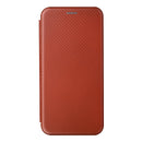 For Motorola Moto G22 Carbon Fiber Texture Horizontal Flip Leather Phone Case(Brown)