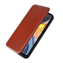 For Motorola Moto G22 Carbon Fiber Texture Horizontal Flip Leather Phone Case(Brown)