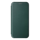 For Motorola Moto G22 Carbon Fiber Texture Horizontal Flip Leather Phone Case(Green)