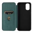 For Motorola Moto G22 Carbon Fiber Texture Horizontal Flip Leather Phone Case(Green)