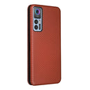 For TCL 30 5G / 30+ Carbon Fiber Texture Horizontal Flip Leather Phone Case(Brown)