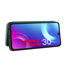 For TCL 30 5G / 30+ Carbon Fiber Texture Horizontal Flip Leather Phone Case(Green)
