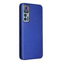 For TCL 30 5G / 30+ Carbon Fiber Texture Horizontal Flip Leather Phone Case(Blue)