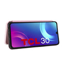 For TCL 30 5G / 30+ Carbon Fiber Texture Horizontal Flip Leather Phone Case(Pink)