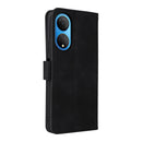 For Honor X7 Skin Feel Magnetic Buckle Calf Texture PU Phone Case(Black)