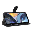 For Motorola Moto G22 Skin Feel Magnetic Buckle Calf Texture PU Phone Case(Black)