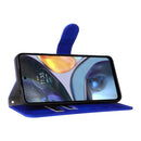 For Motorola Moto G22 Skin Feel Magnetic Buckle Calf Texture PU Phone Case(Blue)