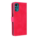 For Motorola Moto G22 Skin Feel Magnetic Buckle Calf Texture PU Phone Case(Rose Red)