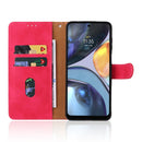 For Motorola Moto G22 Skin Feel Magnetic Buckle Calf Texture PU Phone Case(Rose Red)