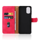 For Motorola Moto G22 Skin Feel Magnetic Buckle Calf Texture PU Phone Case(Rose Red)